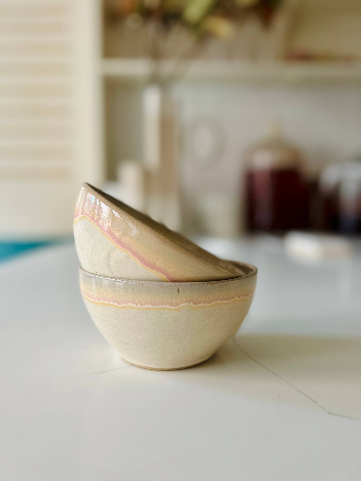 Medium Sloped Ceramic Bowls-Handmade ceramic cereal bowls
