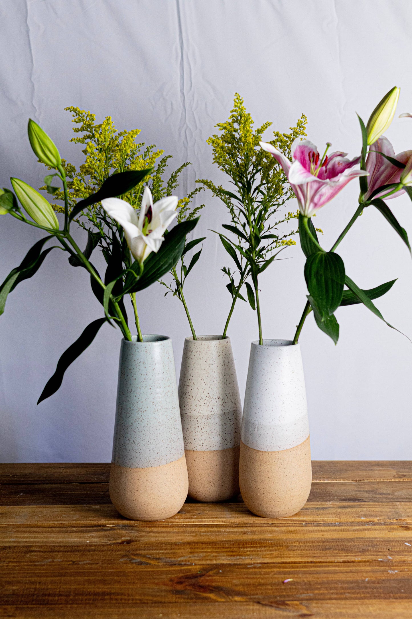 Handmade ceramic Round Bottom vases