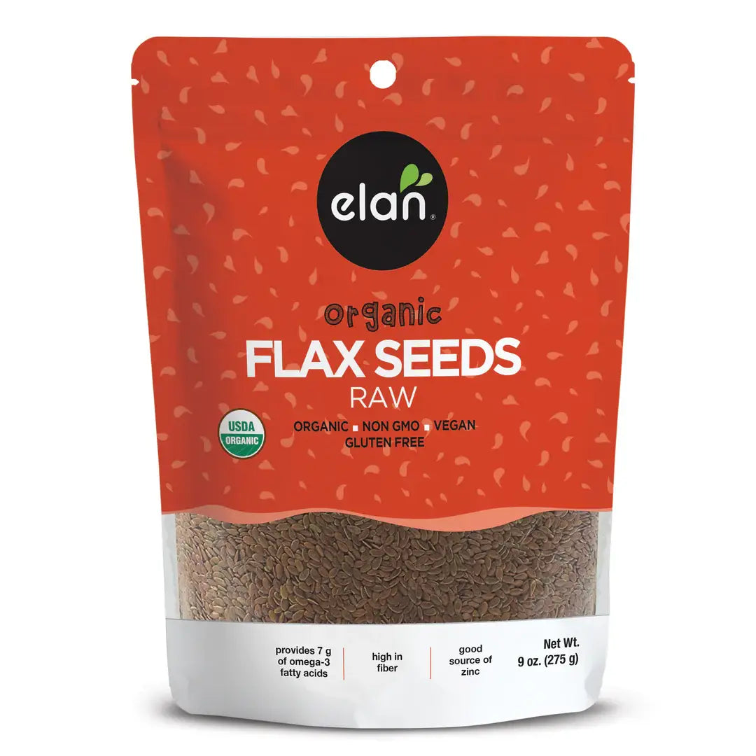 Elan - Elan Organic Flax Seeds, Snacks, Gluten-Free, Topping (9 oz)