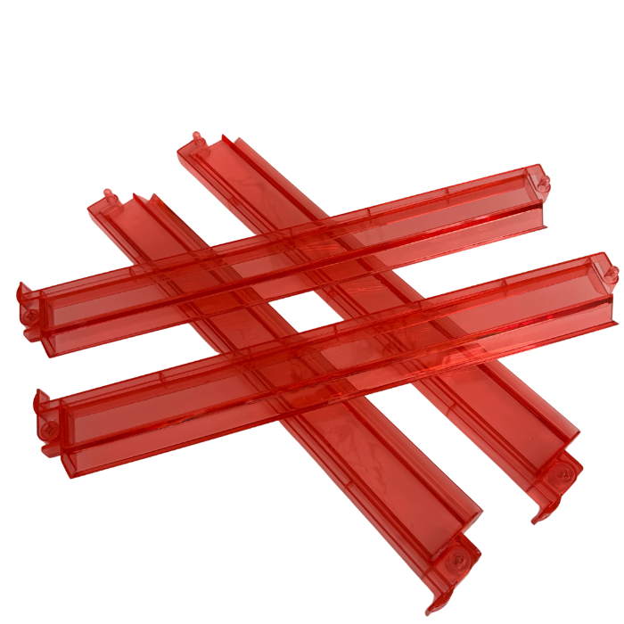 Mahjong Studios - Mahjong Rack and Pusher Set of 4 - Multi Colors Blue Purple Red Green Clear: Clear