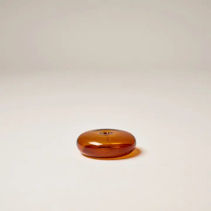 Glass Vessel Incense Holder - AMBER