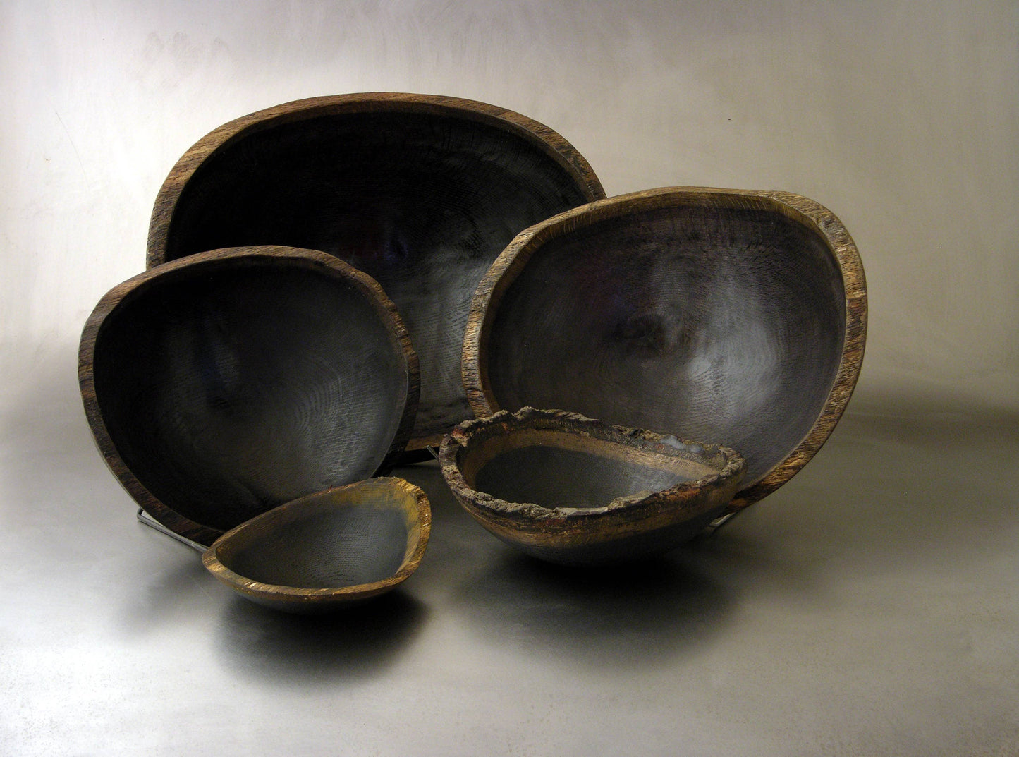 13" EBONIZED OAK OVAL BOWL