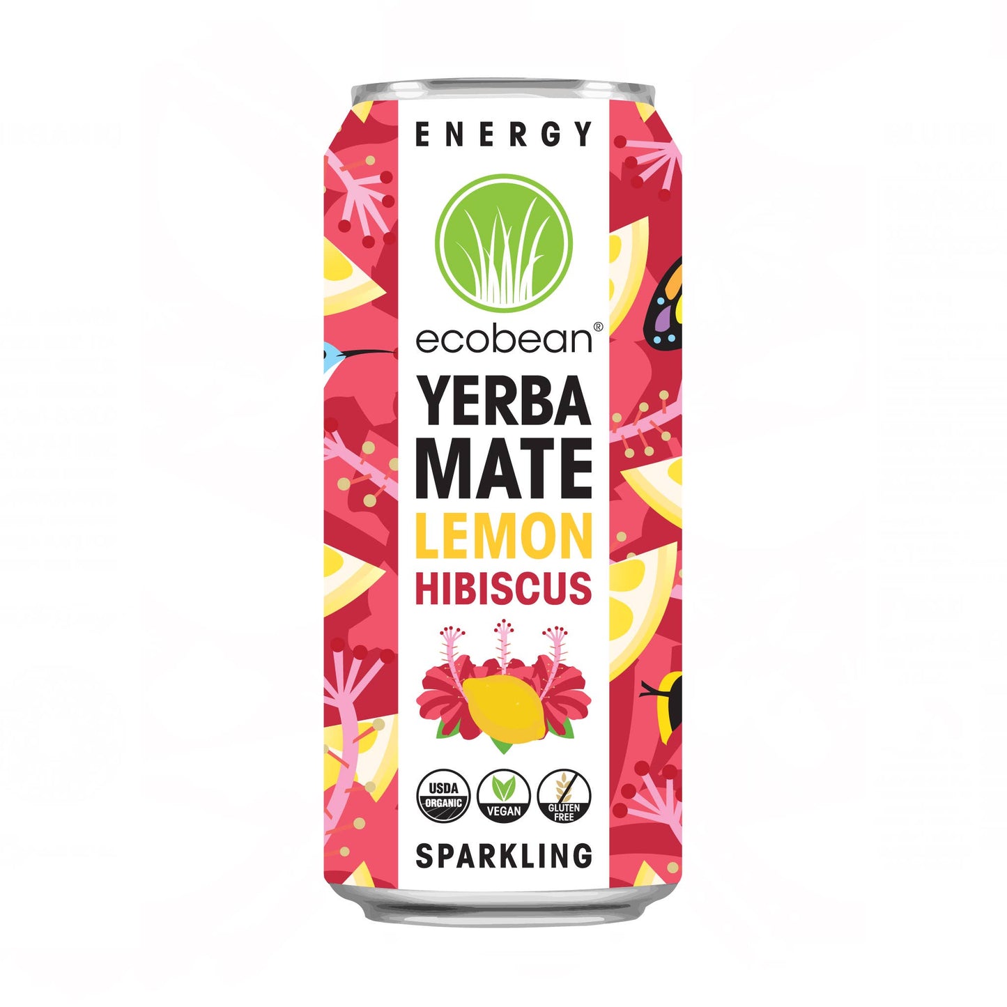 Lemon Hibiscus Yerba Mate, Organic (16 oz) - Ecobean