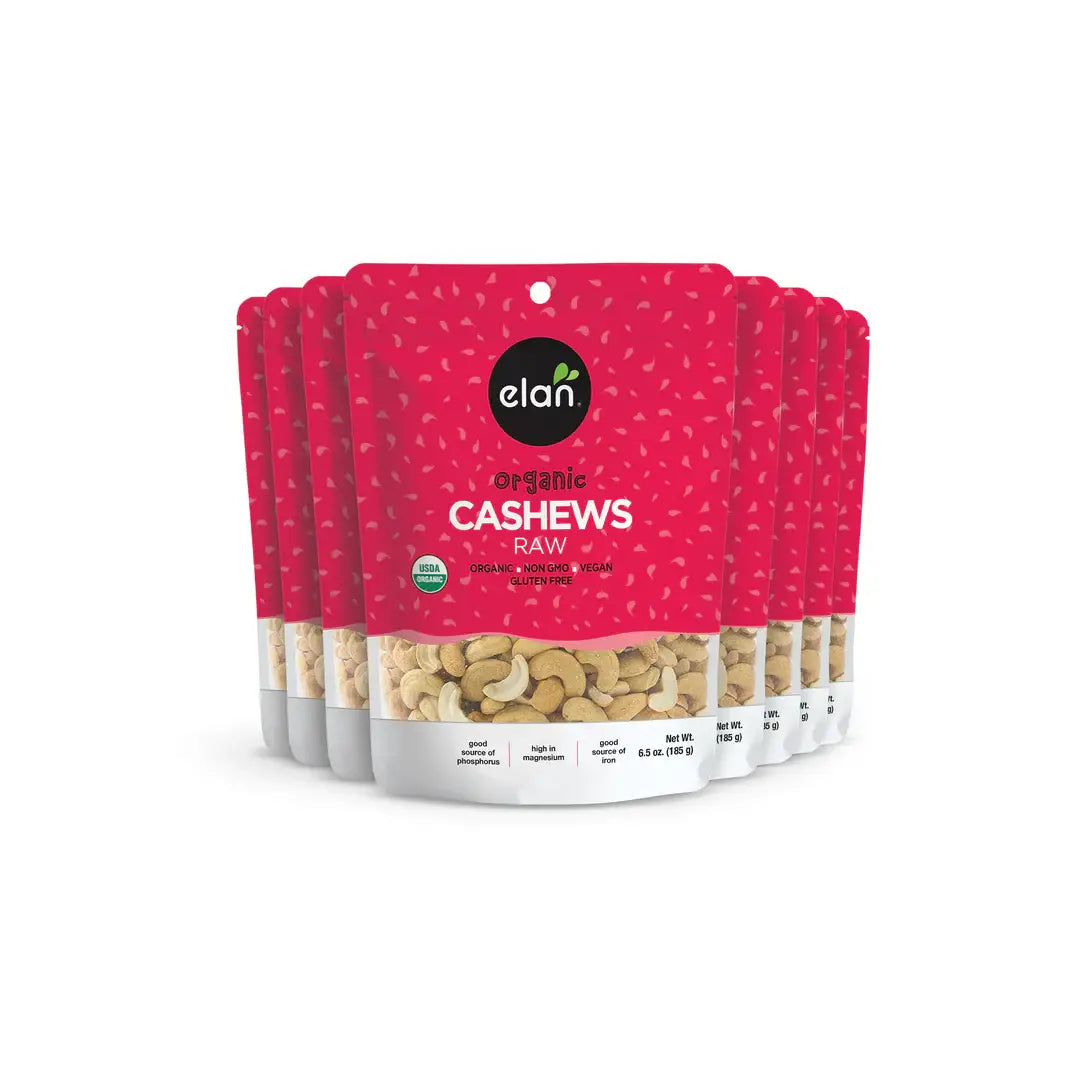 Elan - Elan Organic Raw Cashews, Nuts, Snacks, Gluten Free (7 oz)