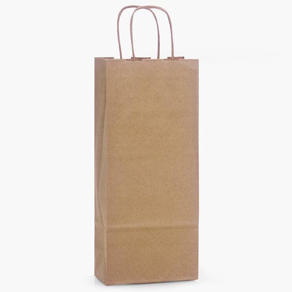 Nashville Wraps - Recycled Brown Kraft Paper Retail Shopping Bags: 300 Pack / Market Flat Handle 12x6.5x14"