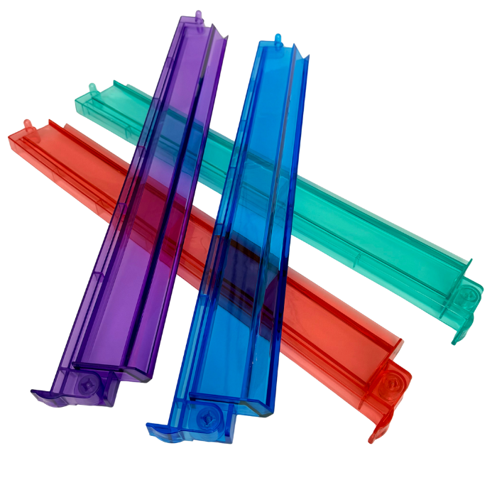 Mahjong Studios - Mahjong Rack and Pusher Set of 4 - Multi Colors Blue Purple Red Green Clear: Clear