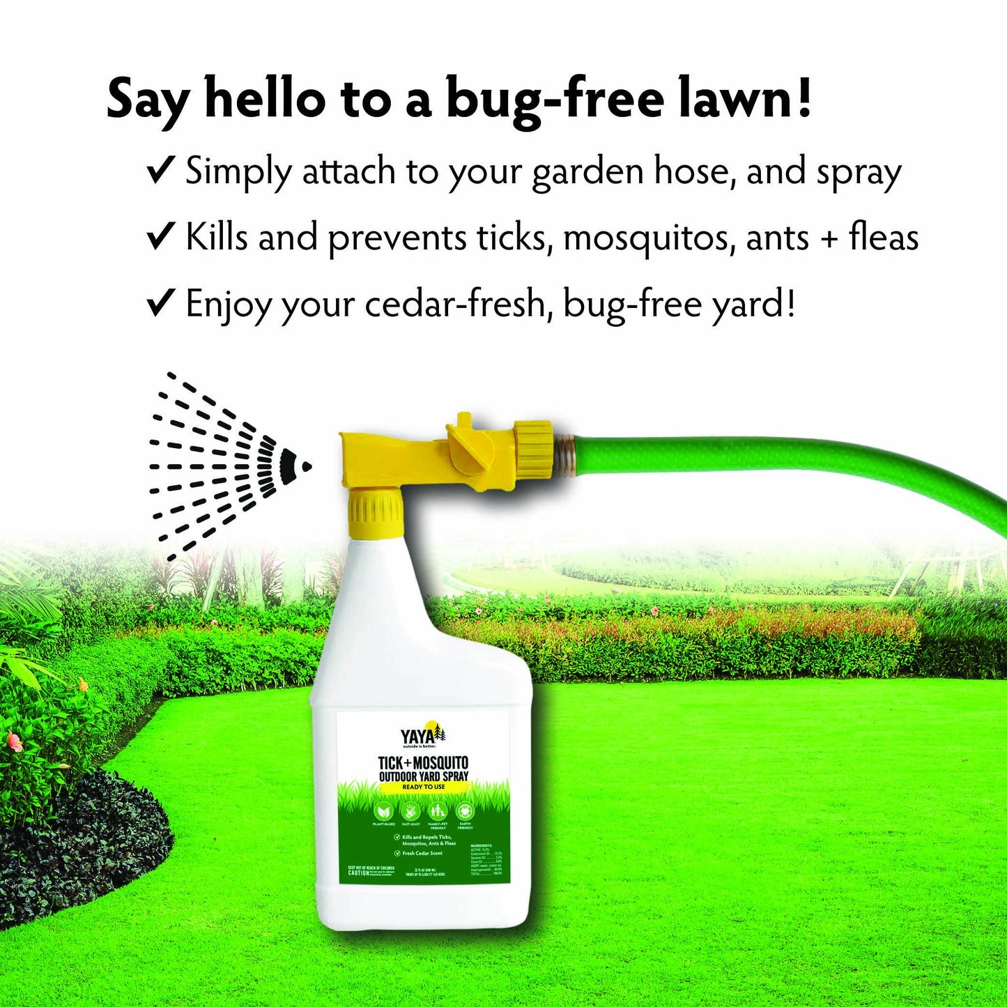 YAYA Organics - YAYA Tick + Mosquito Outdoor Yard Spray - Ready to Use