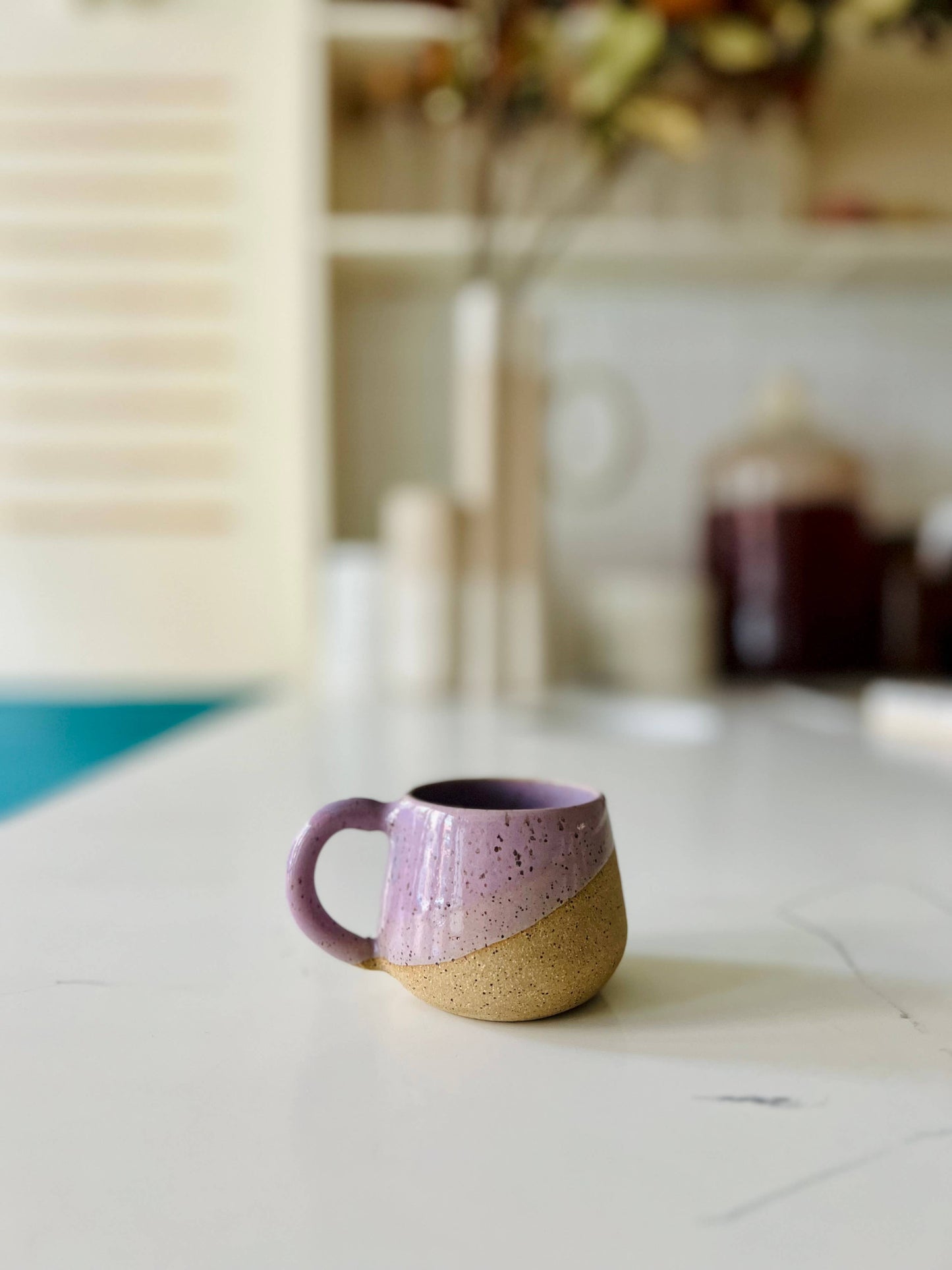 Handmade Espresso Mug/Tea Cup with handle- 4 ounces
