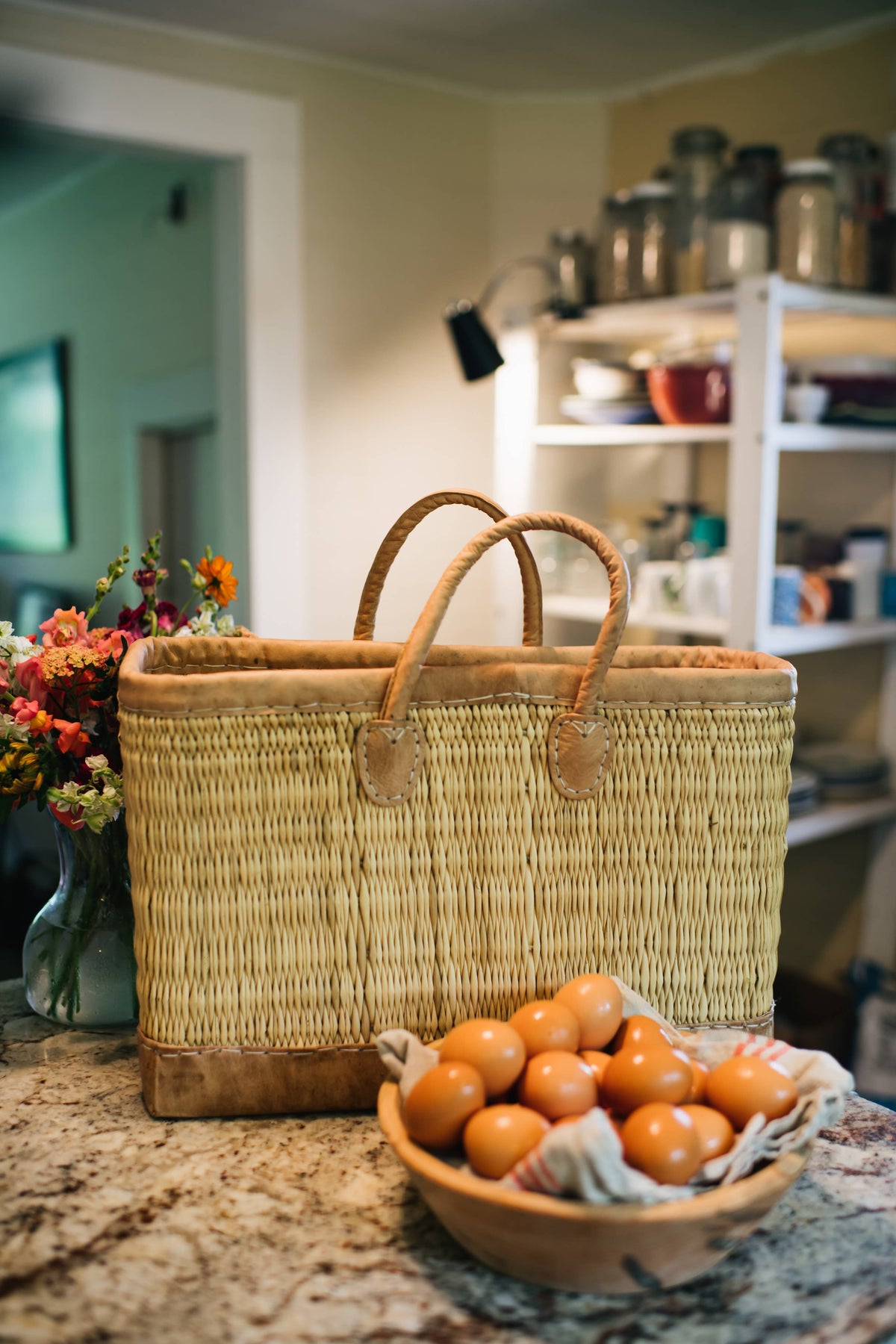 Medina - Leather Trimmed Tote: Large