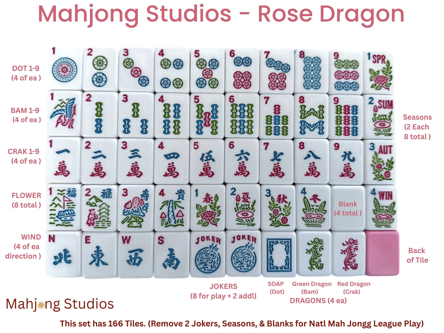 Mahjong Studios - Mahjong Studios – American Mahjong Tile Set Ocean Bloom: Ocean Bloom