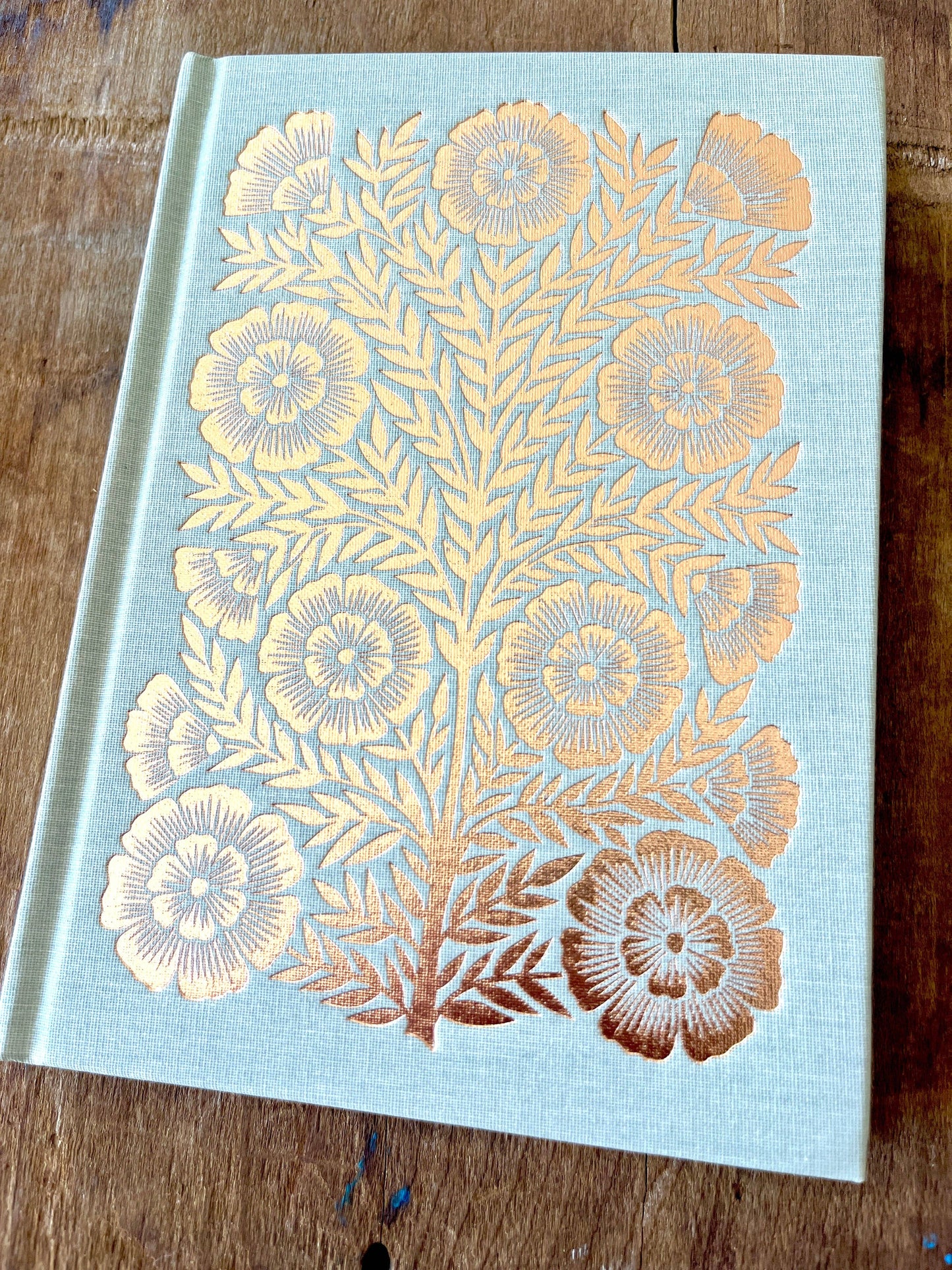 Foil Stamped Linen Journal: Muted Sage
