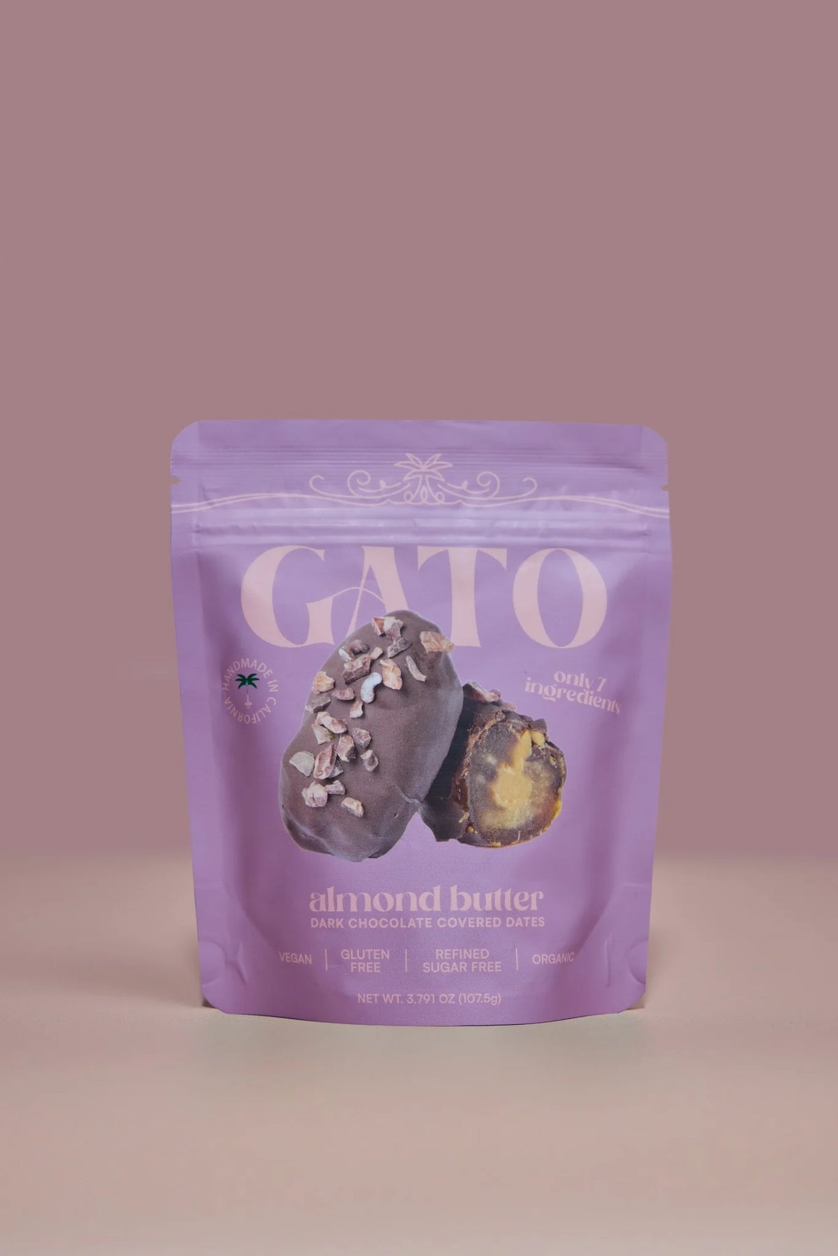 Dark Chocolate Covered Dates with Almond Butter - Organic (3 piece)