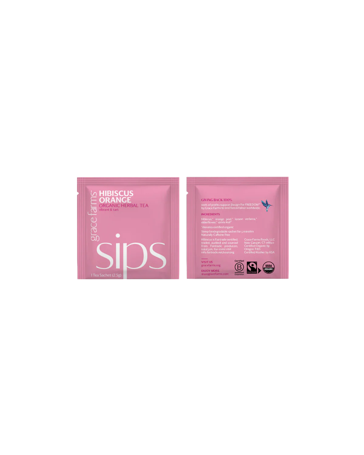 Tea - sips, Hibiscus Orange Organic (16 tea sachets)