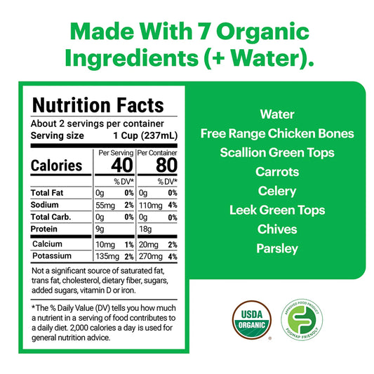 Broth, Chicken Bone Low FODMAP Organic (16.9 oz) - Gourmend