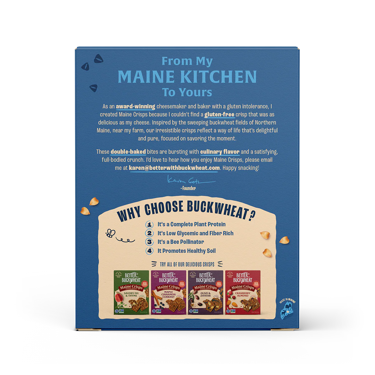 Crisps, Wild Blueberry Walnut (4 oz) - Maine Crisps