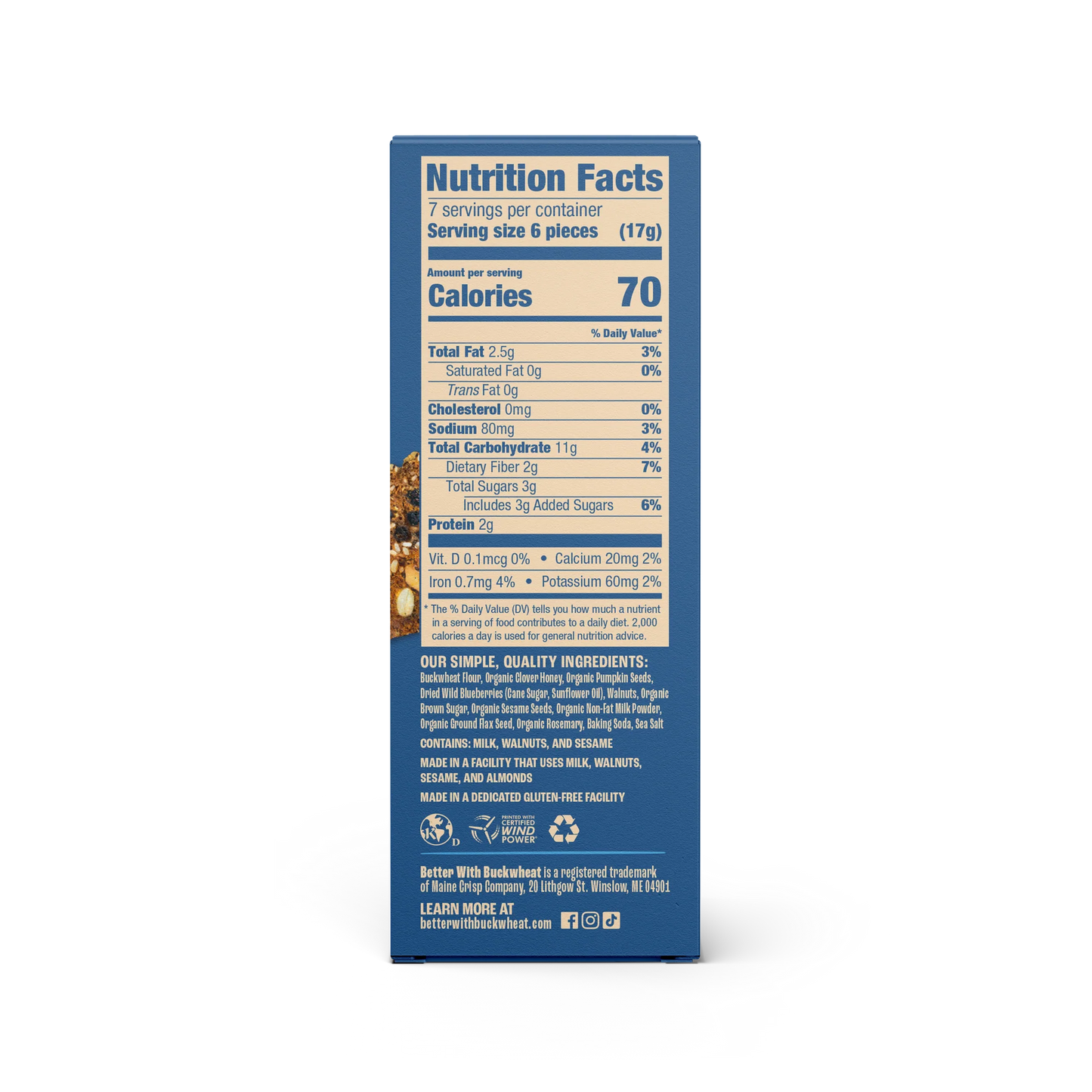 Crisps, Wild Blueberry Walnut (4 oz) - Maine Crisps