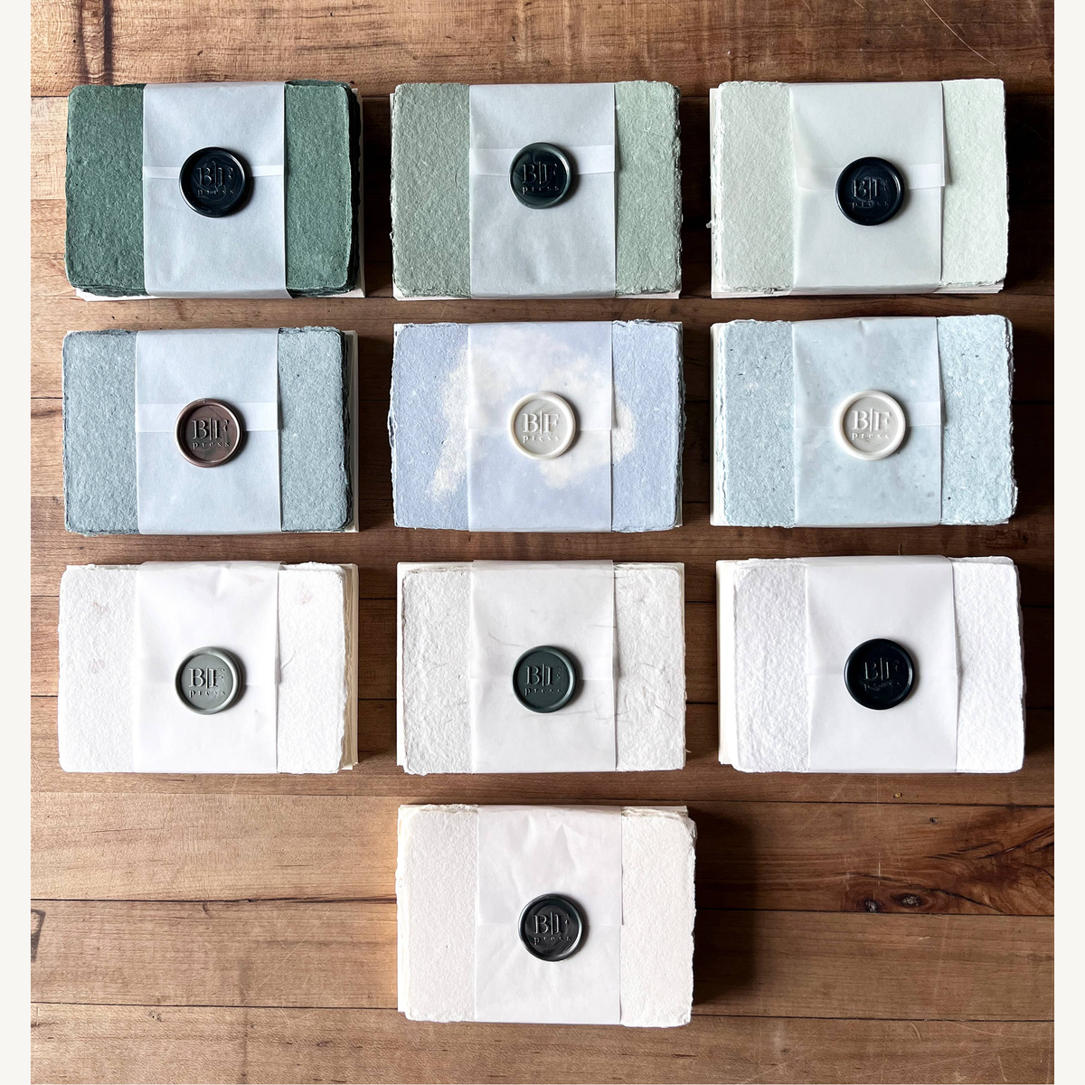 mini set of cards with envelopes moss gold off white_2