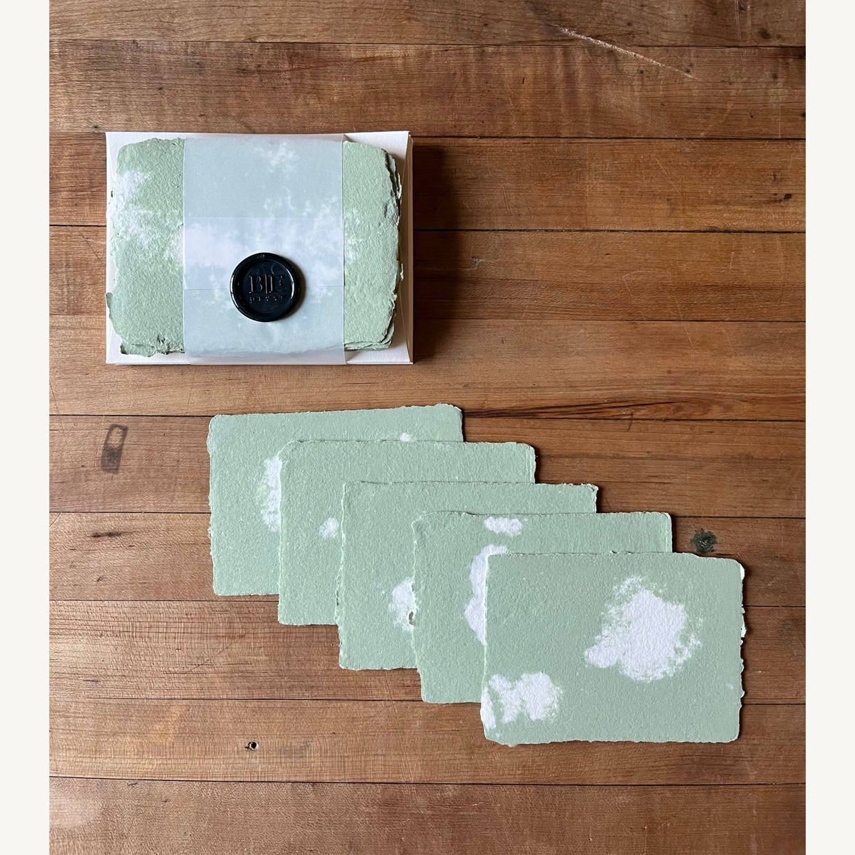 mini set of cards with envelopes moss gold off white_3