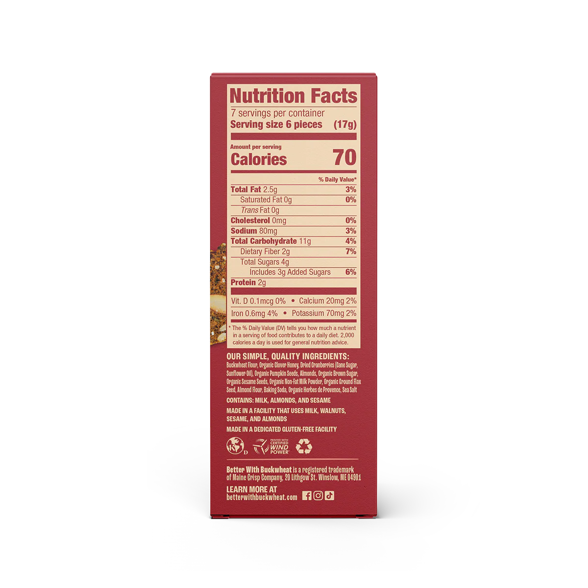 Crisps, Cranberry Almond (4 oz) - Maine Crisps