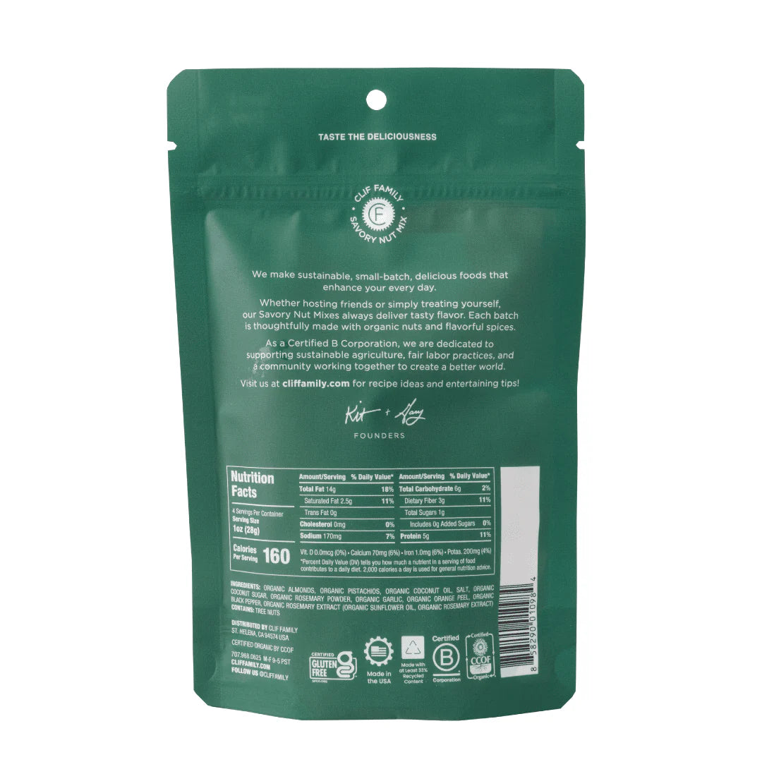 Rosemary Almonds & Pistachios, Organic (4 oz) - Clif Family Farm & Winery