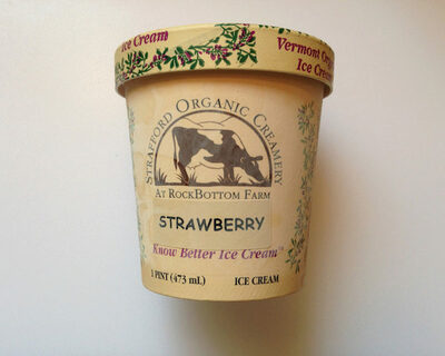 Ice Cream, Strawberry Organic (1 pint) - Strafford Organic Creamery