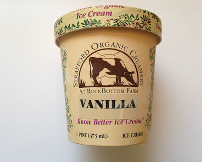 Ice Cream, Vanilla Organic (1 pint) - Strafford Organic Creamery