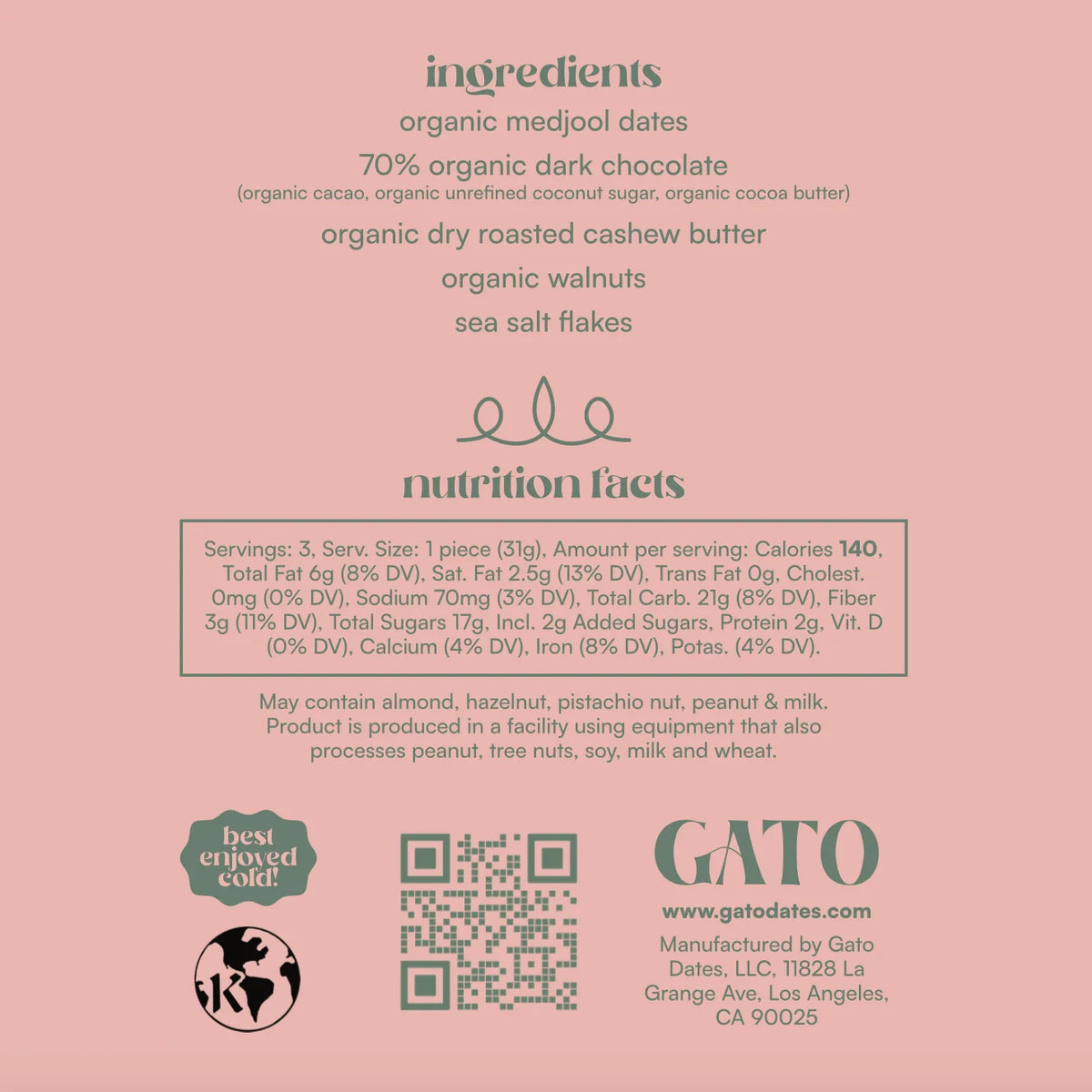 Dark Chocolate Covered Dates with Cashew Butter - Organic (3 piece)