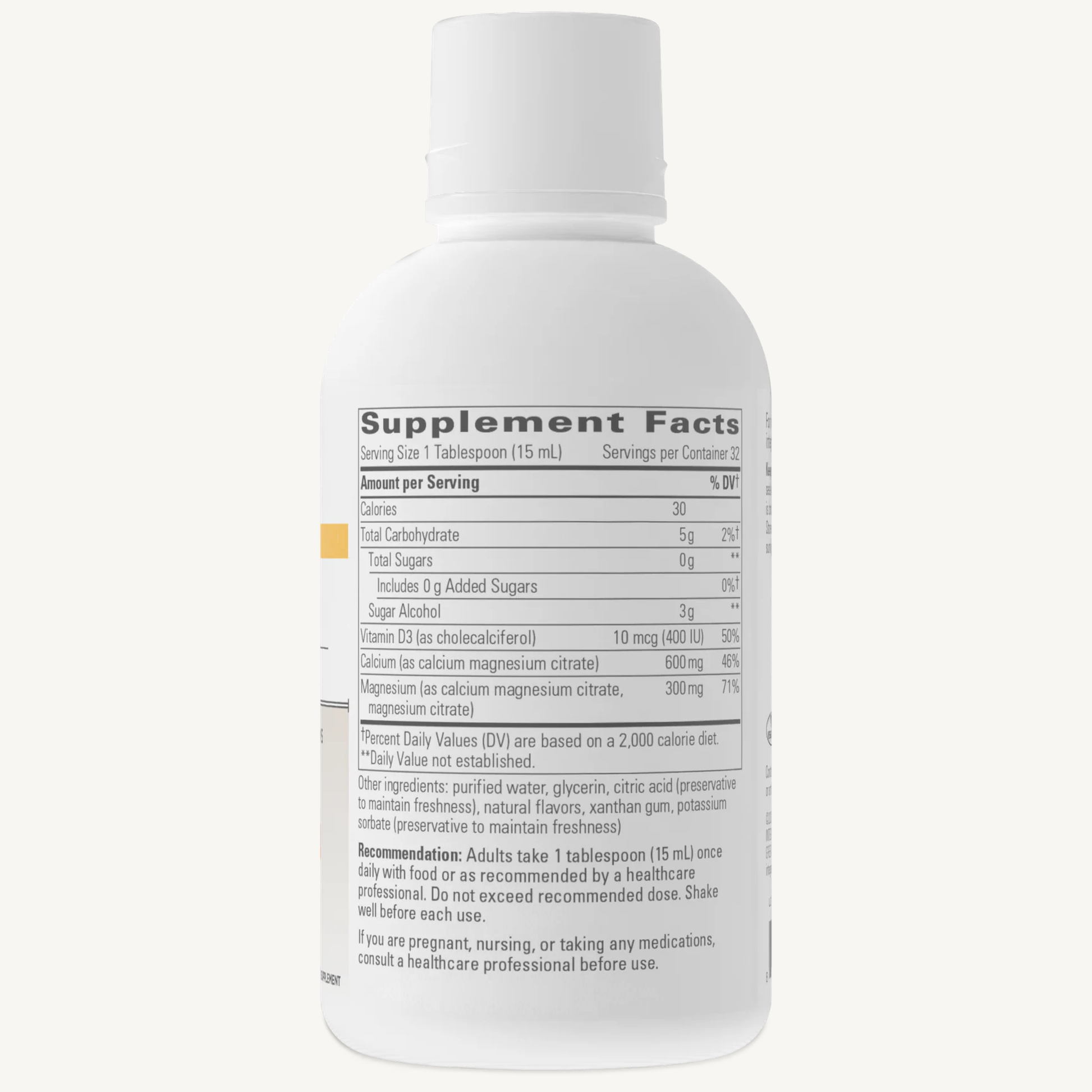 Liquid Calcium Magnesium, 2:1 Ca/Mg Ratio Orange-Vanilla
