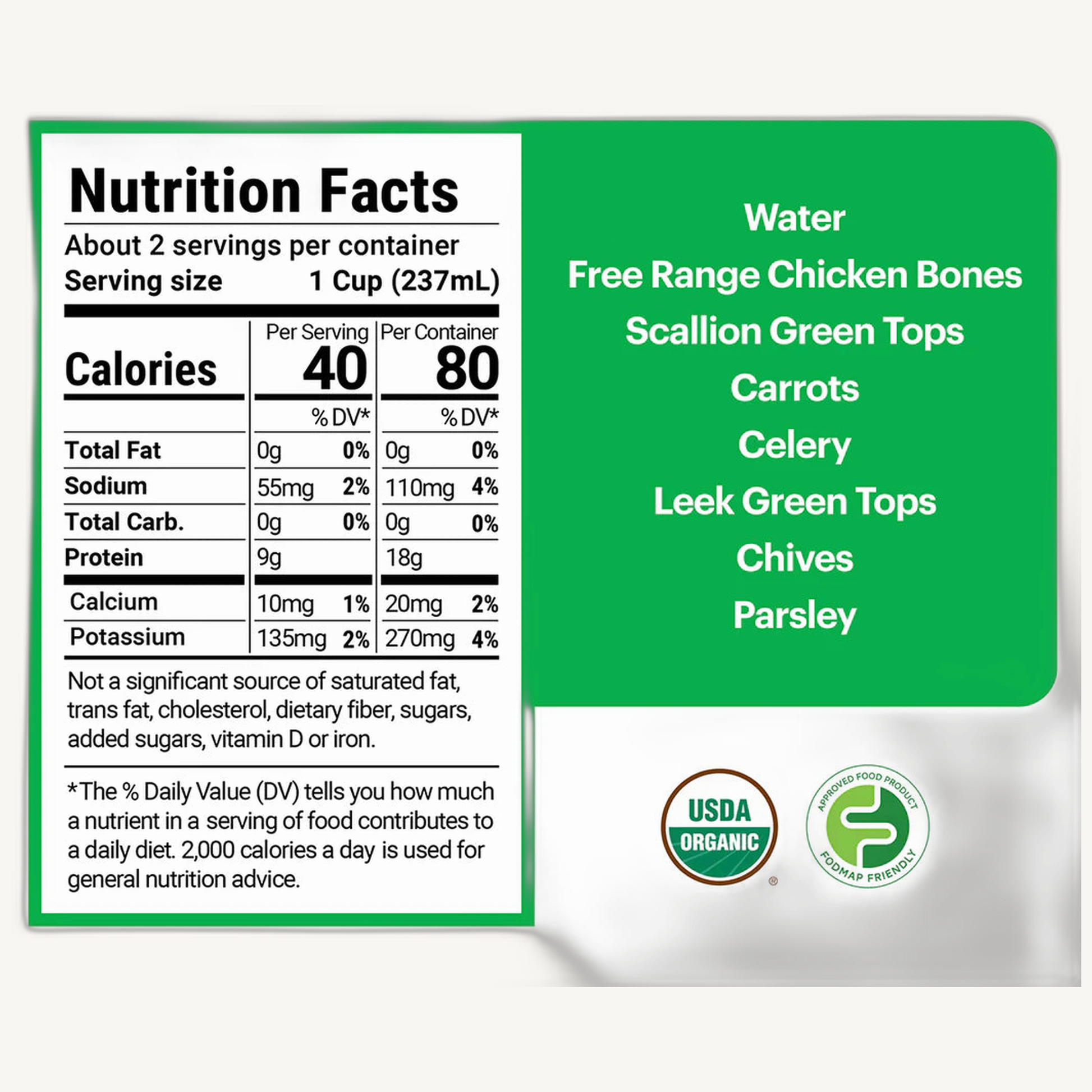 Broth, Chicken Bone Low FODMAP Organic