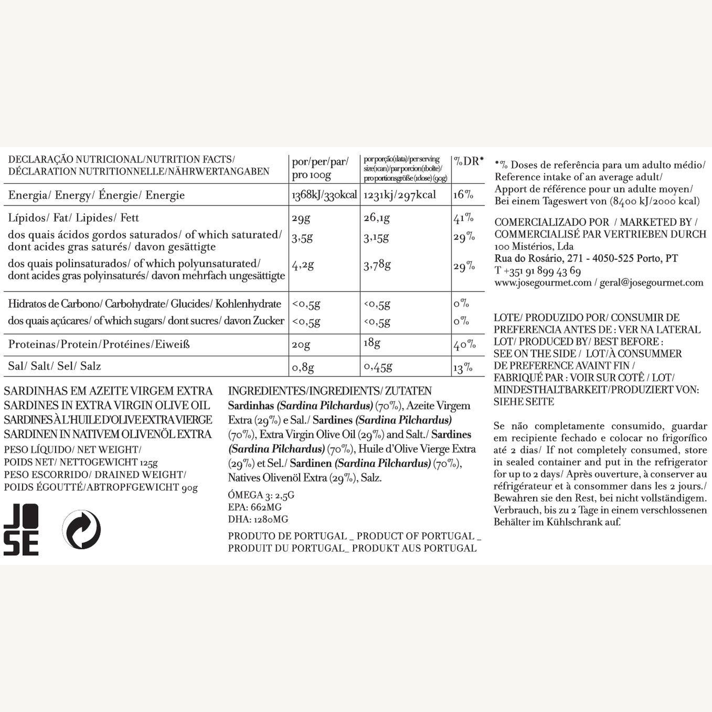 Sardines in Extra Virgin Olive Oil (4.4 oz)