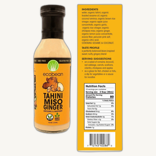 Ecobean Dressing & Marinade - Tahini Miso Ginger, SEED OIL FREE!