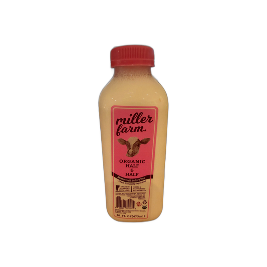 Half & Half, Raw A2/A2 Pasture-raised (1 pint) - Miller Bio Farm