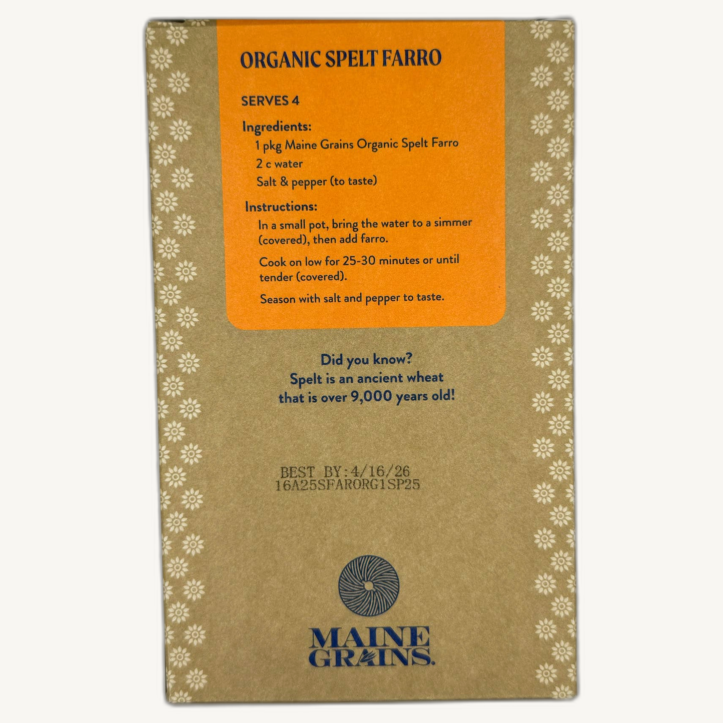 Maine Grains Organic Spelt Farro