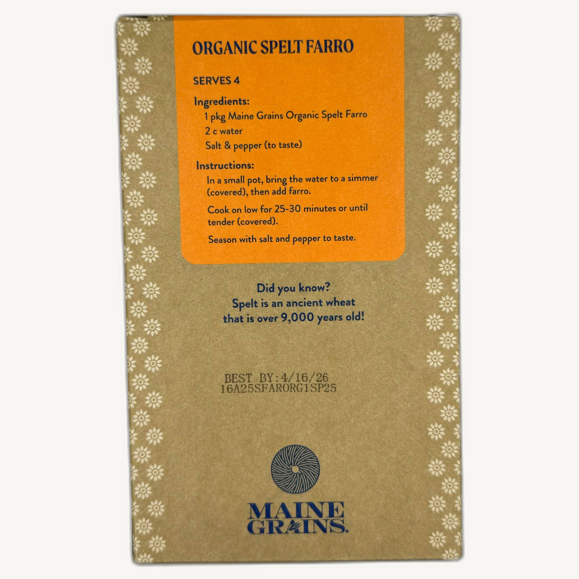 Maine Grains Organic Spelt Farro