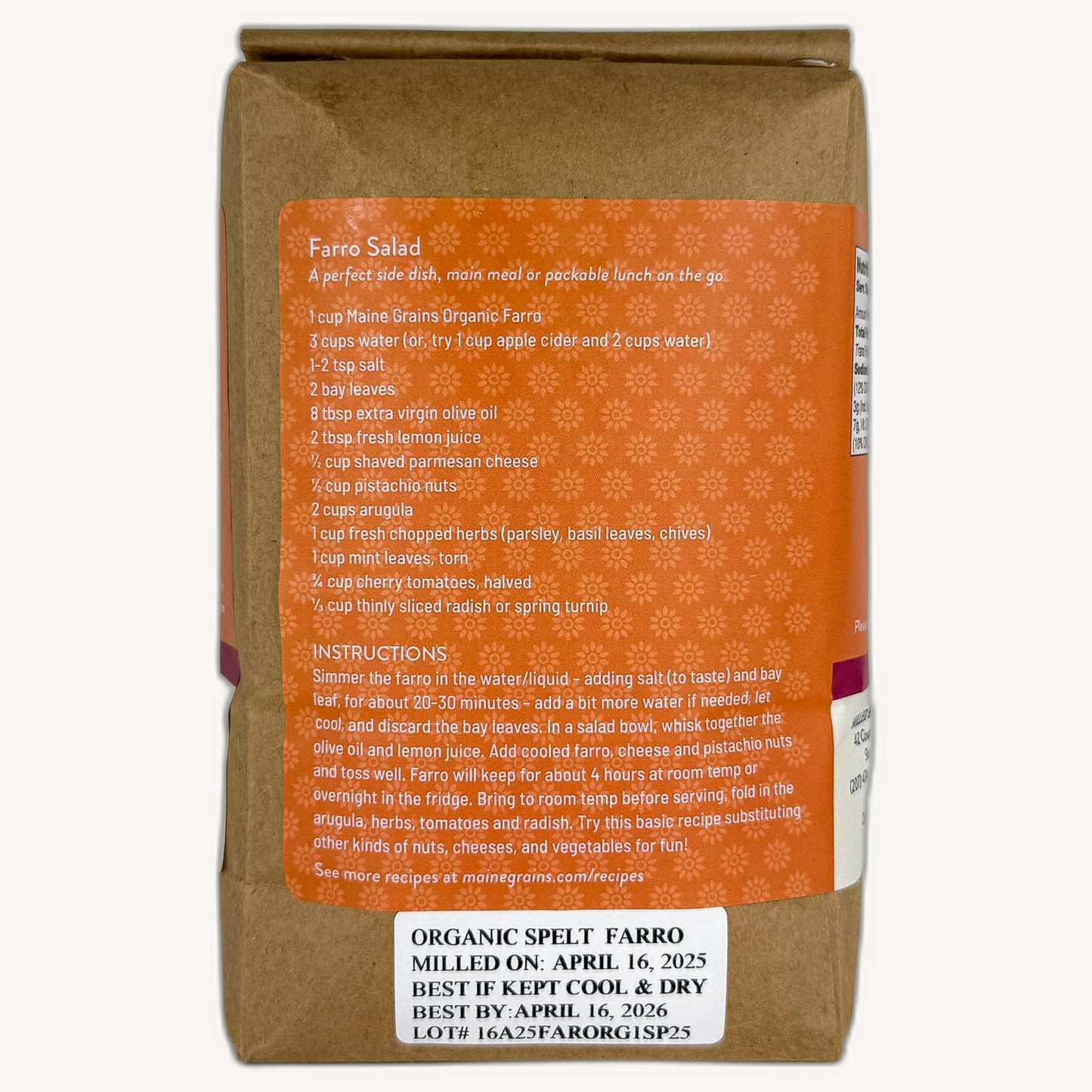 Maine Grains Organic Pearled Farro