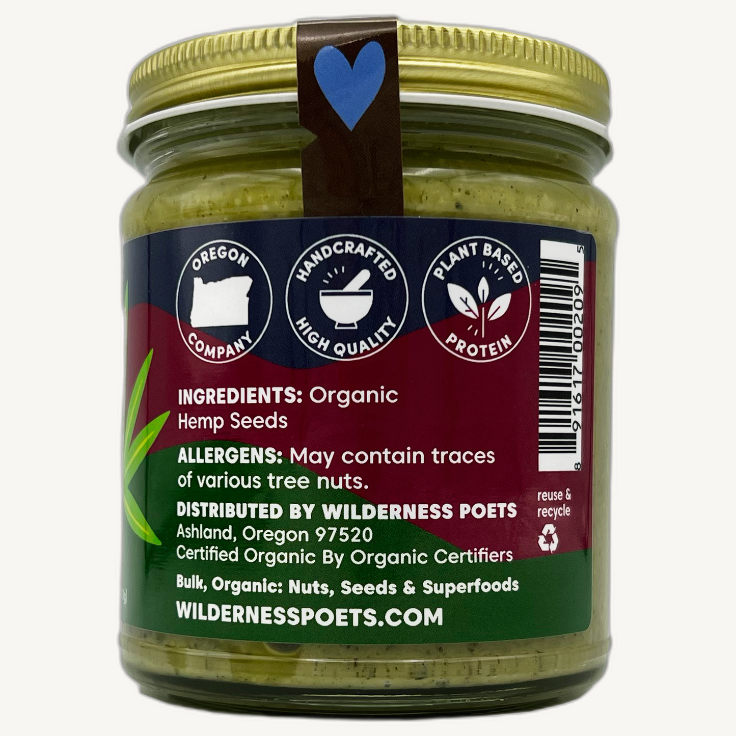 Hemp Seed Butter, Raw - Organic