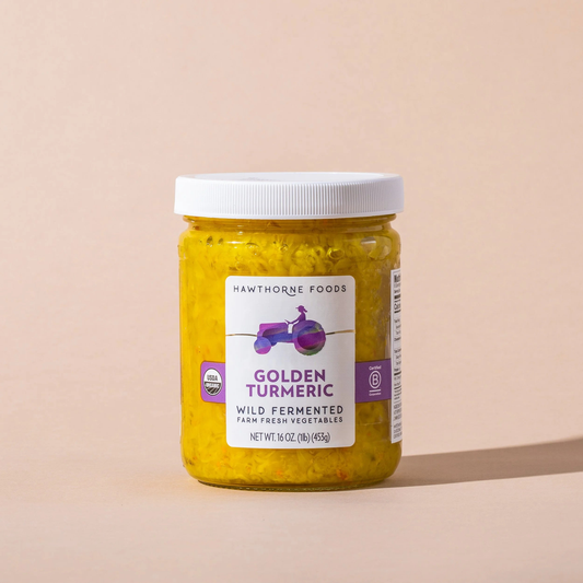 Sauerkraut, Golden Tumeric - Wild Fermented, Organic (16 oz)