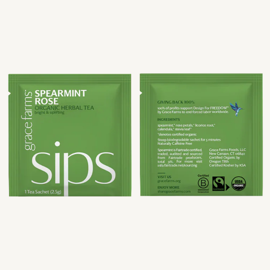 Tea - sips, Spearmint Rose Organic (16 tea sachets)