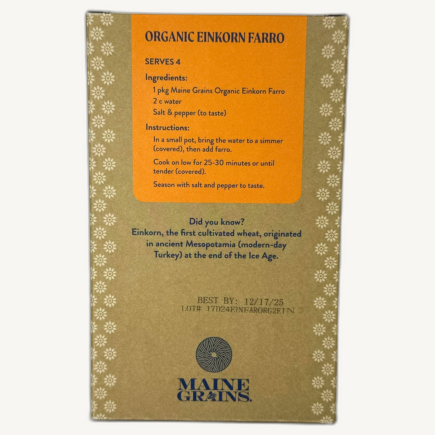 Maine Grains Organic Einkorn Farro