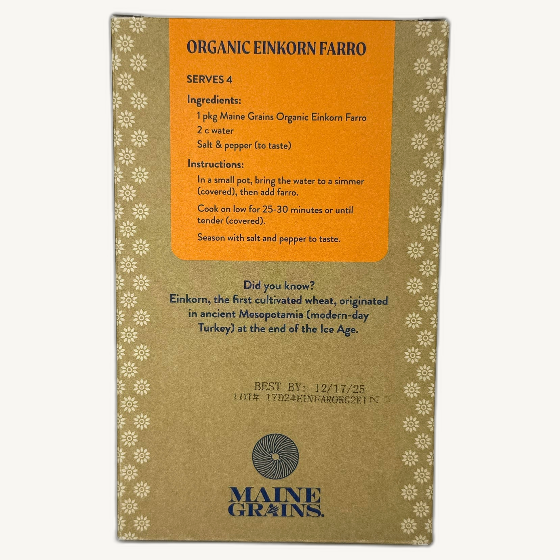 Maine Grains Organic Einkorn Farro