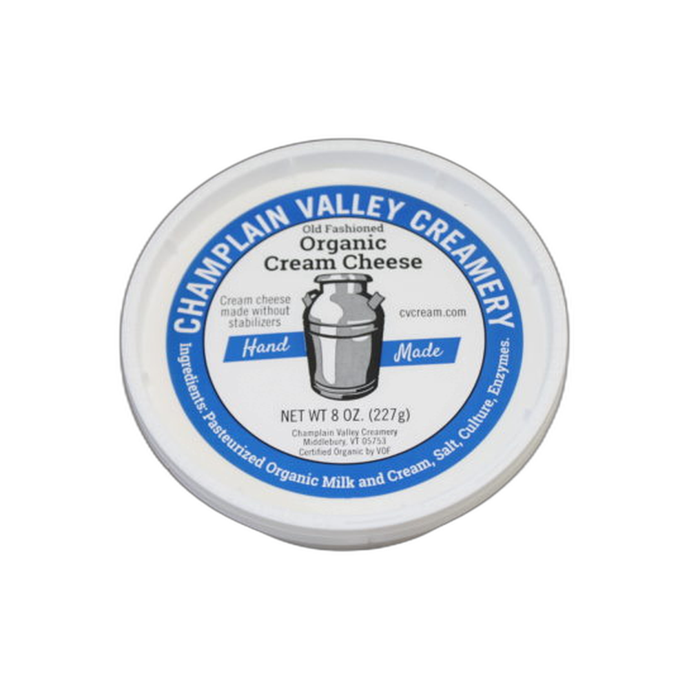 Cream Cheese, 100% Grass-fed Organic (8 oz) - Champlain Valley Creamery