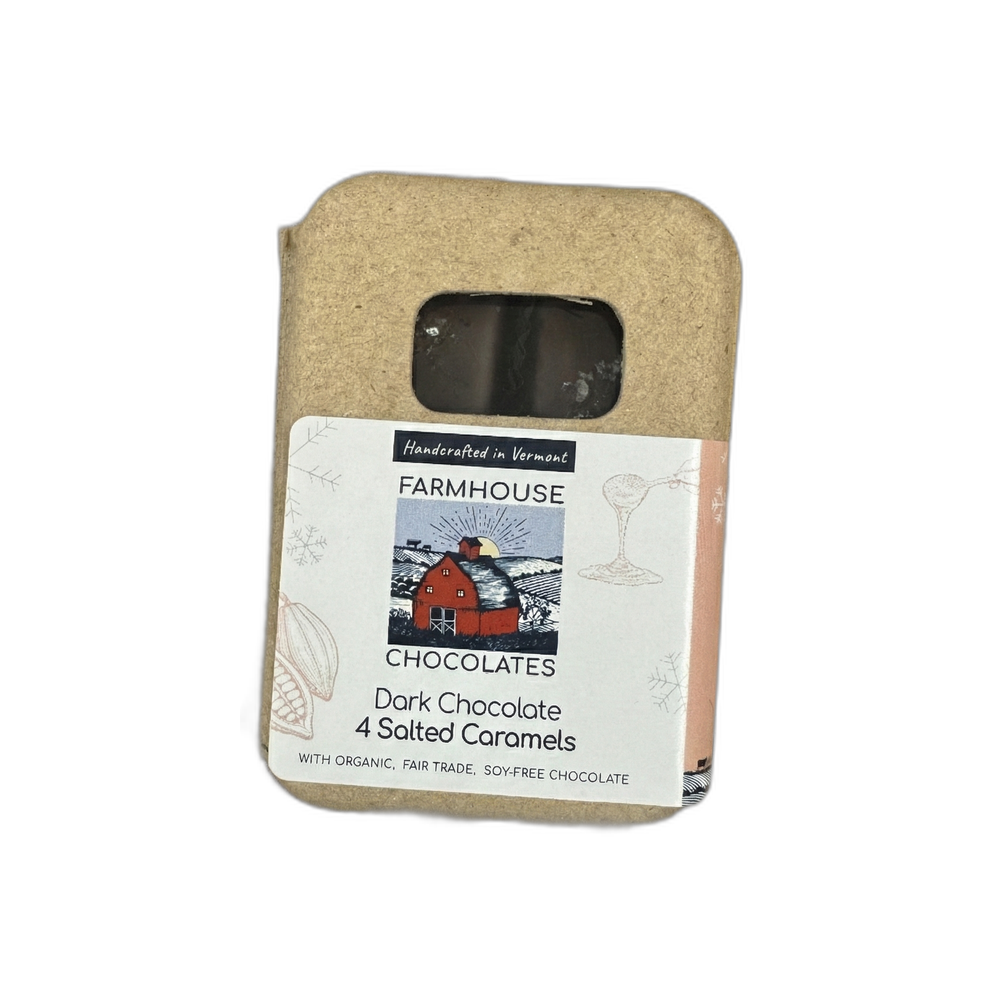 Caramels - 70% Dark Chocolate Covered, Salted (4 pieces)
