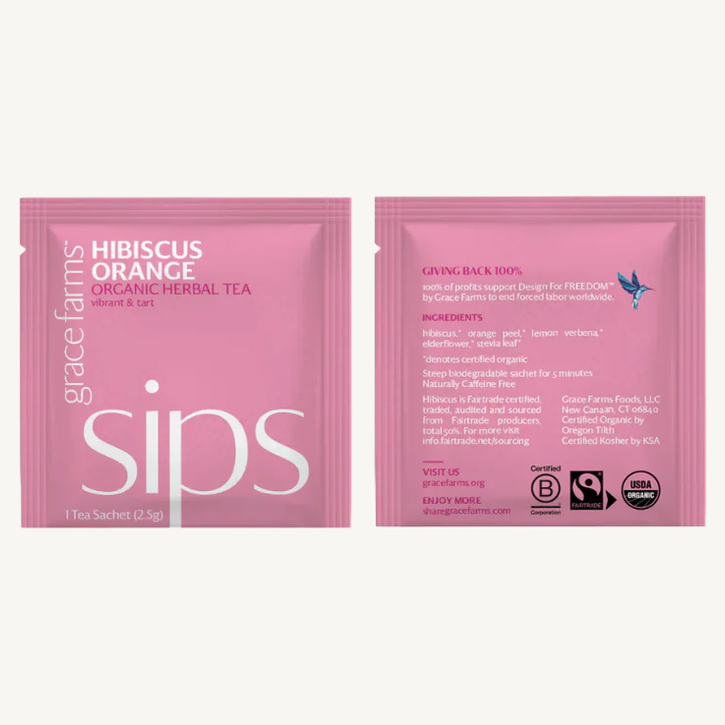 Tea - sips, Hibiscus Orange Organic (16 tea sachets)
