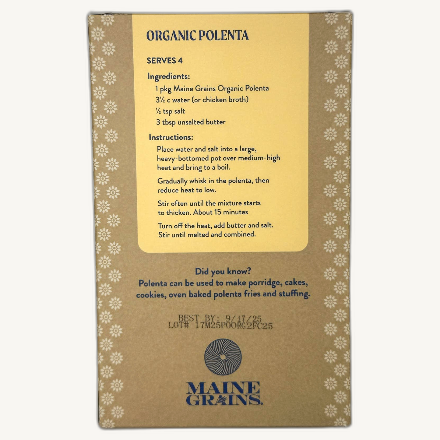 Maine Grains Organic Polenta