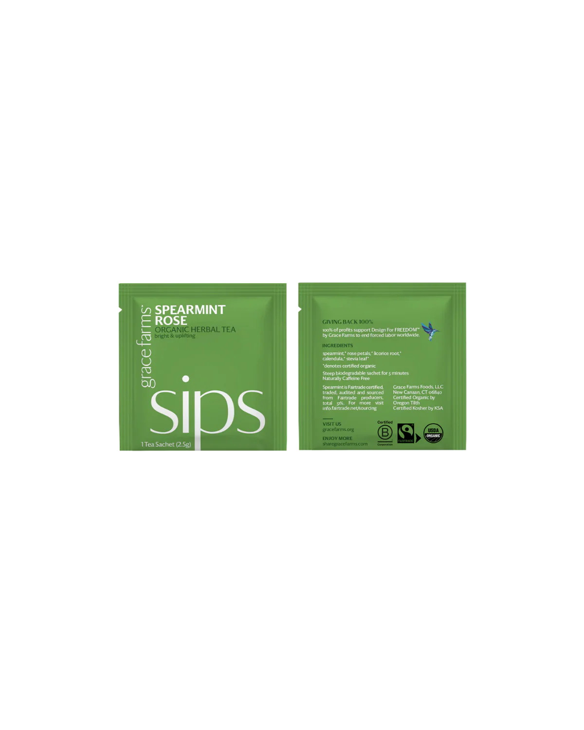 Tea - sips, Spearmint Rose Organic (16 tea sachets)