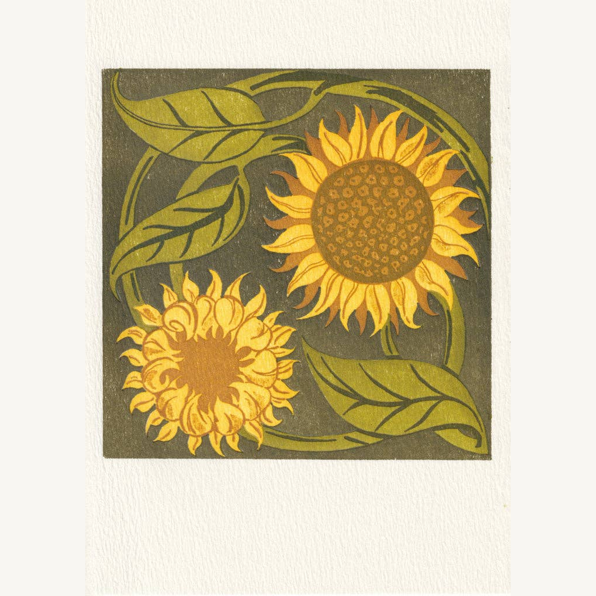 sunflower tile design greeting card_2